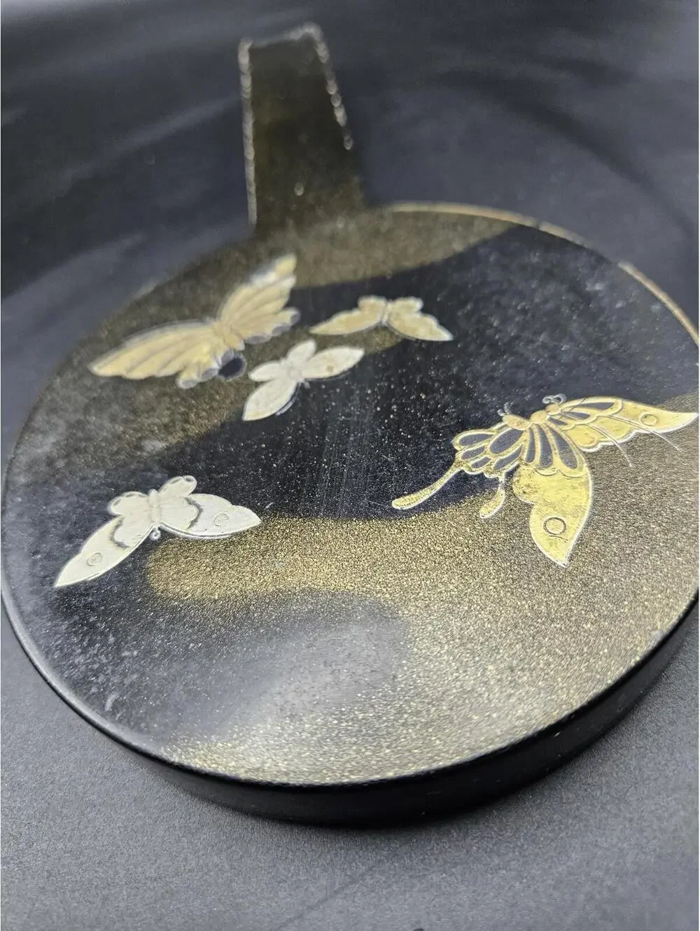 Vtg Smithsonian Japan Nesting Double Hand Mirror Maki-e Lacquer Otagiri Style